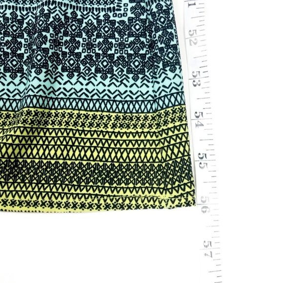 London Times Halter Maxi Dress Womens 12 Turquoise Black Geometric Print - Picture 11 of 14
